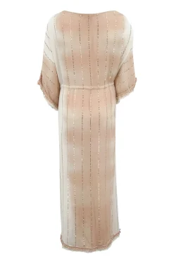 Kimono long Aine Lurex Blanc Beige