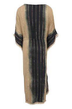 Kimono long Aine Lurex Noir Sable