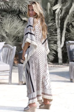 Kimono long Impresion Aztec
