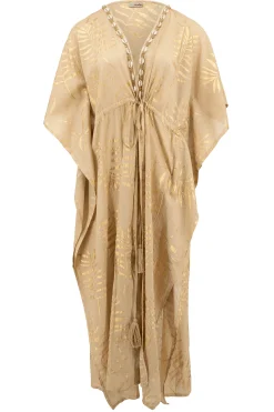 Kimono long Leafy Sand