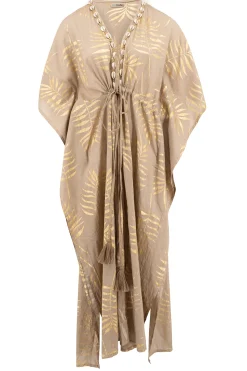 Kimono long Leafy Taupe