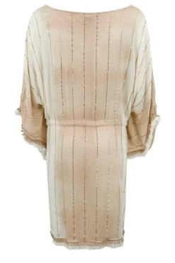 Kimono midi blanc beige