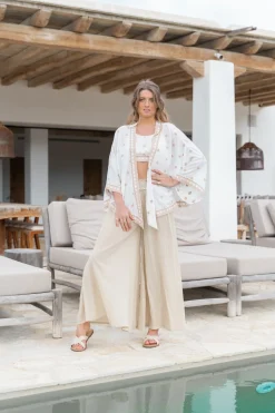 Kimono Shali brodé Ivoire