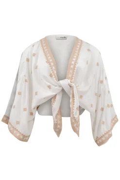 Kimono Shali brodé Ivoire