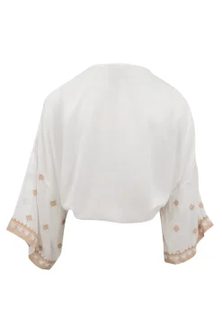 Kimono Shali brodé Ivoire