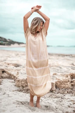 Long caftan Noa Tie Dye Sand/ Beige