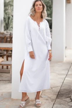 Long Kaftan Yira Blanc