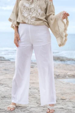 Pantalon Agar Bordado Blanc
