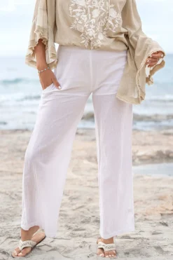 Pantalon Agar Bordado Blanc