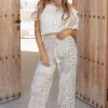 Pantalon Brisa Flower Ivoire
