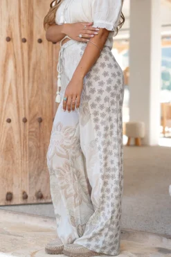 Pantalon Brisa Flower Ivoire