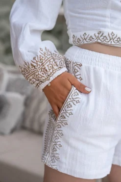 Pantalon court Nina Scorva Blanc