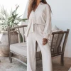Pantalon en lin Lyana Beige clair