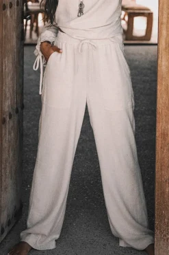 Pantalon en lin Lyana Beige clair