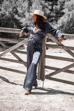 Pantalon en satin Noor