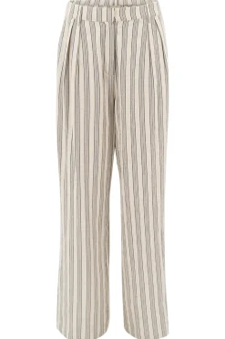 Pantalon rayé Ivy Beige/Noir