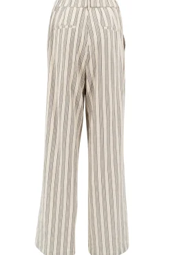 Pantalon rayé Ivy Beige/Noir