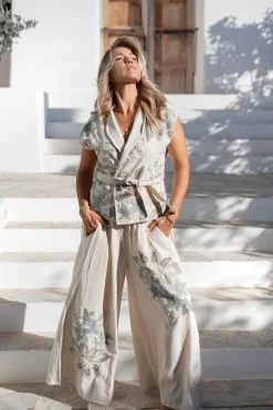 Pantalon Vena Floral Ivoire