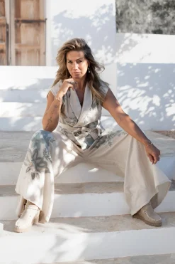 Pantalon Vena Floral Ivoire