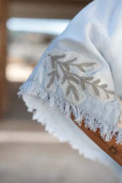 Poncho Alanza Floral Bleu pâle