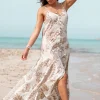 Robe à bretelles Adella Taupe