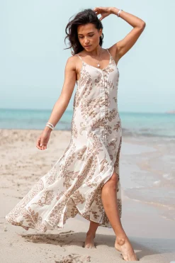 Robe à bretelles Adella Taupe