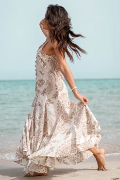 Robe à bretelles Adella Taupe