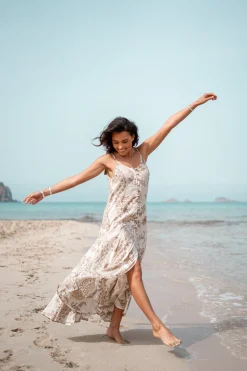 Robe à bretelles Adella Taupe