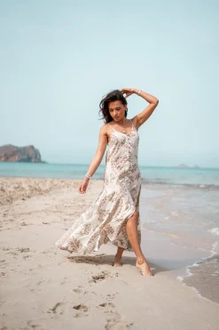 Robe à bretelles Adella Taupe