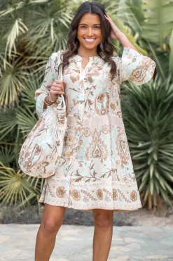 Robe à bretelles blanc cassé