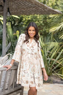 Robe à bretelles blanc cassé