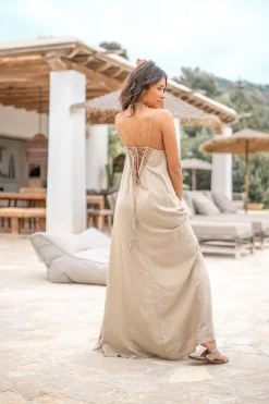 Robe à bretelles Eli Taupe