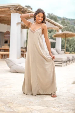 Robe à bretelles Eli Taupe