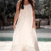 Robe à bretelles Gigi Stripe Ecru
