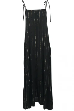Robe à bretelles Gigi Stripe Noir