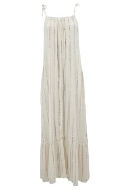 Robe à bretelles Gigi Stripe Ecru