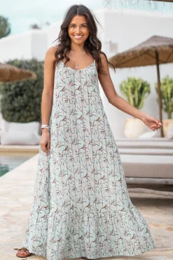 Robe à bretelles Madia Flower Mint