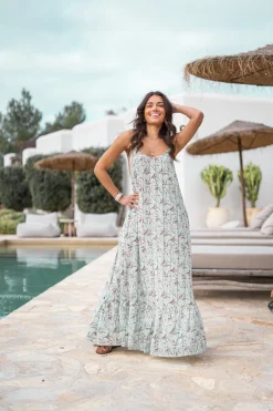 Robe à bretelles Madia Flower Mint