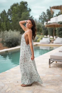 Robe à bretelles Madia Flower Mint