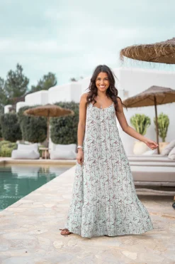 Robe à bretelles Madia Flower Mint