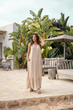 Robe à bretelles Madia Stripe Sand