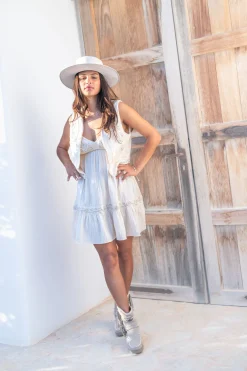 Robe à bretelles Marfil Elegancia Ecru