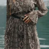 Robe à smocks imprimée Maya