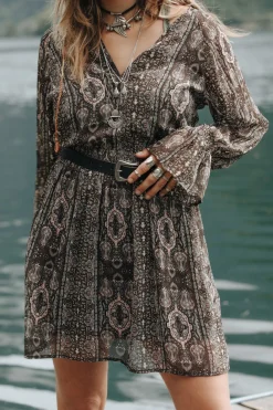 Robe à smocks imprimée Maya