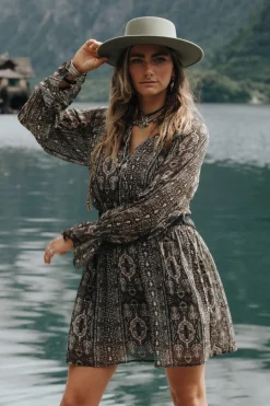 Robe à smocks imprimée Maya