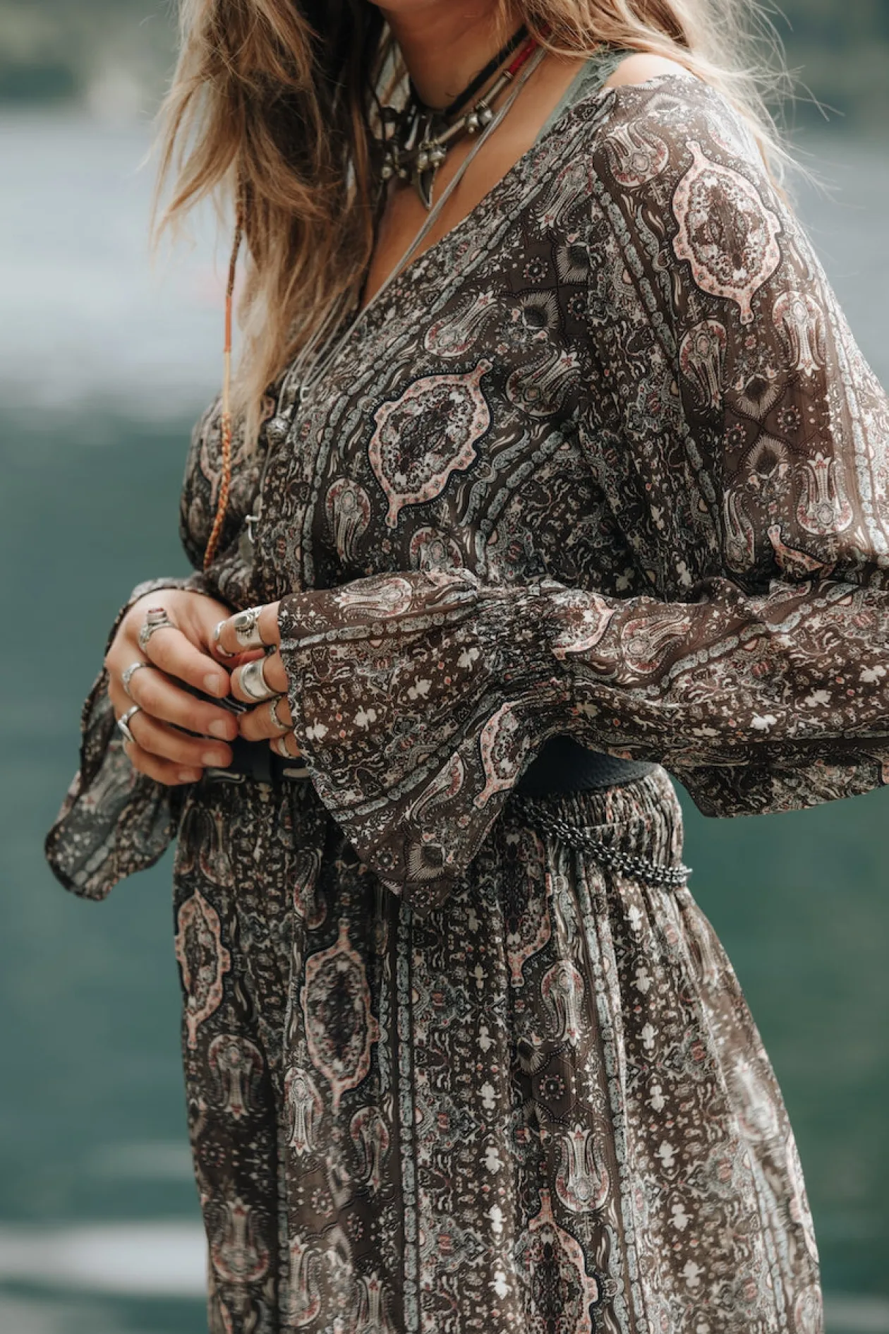 Robe à smocks imprimée Maya