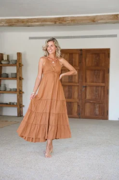 Robe Alicia Strap Cognac