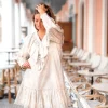 Robe courte à volants Sparkle Ecru Gold