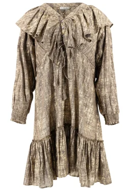 Robe courte à volants Sparkle Taupe Gold