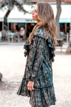 Robe courte à volants Sparkle Black Gold